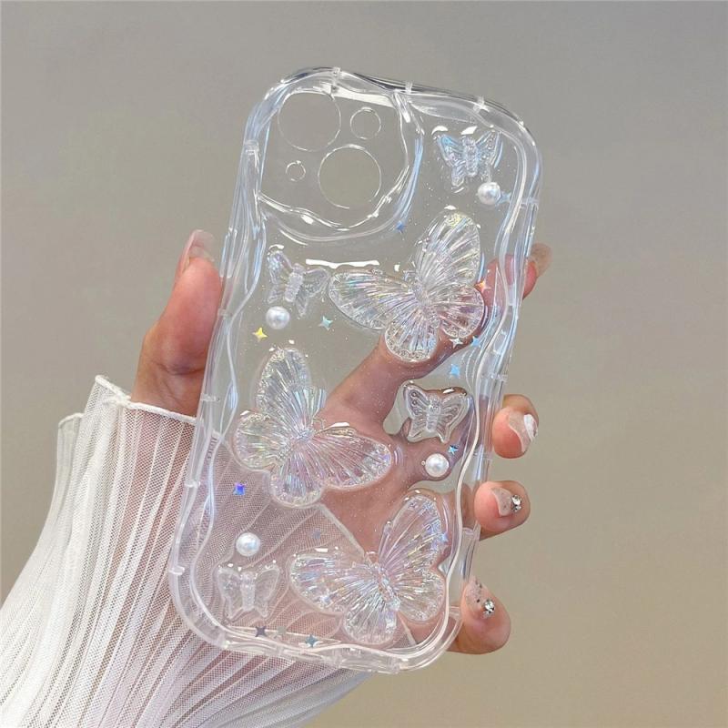 Kawaii Sparkling Butterfly Clear Phone Case – Limited Edition  |  Phonecase