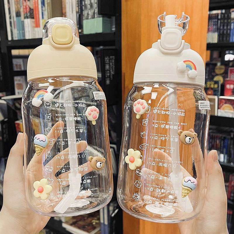 Kawaii Sticker Style Straw Bottle – Limited Edition  |  Bottles