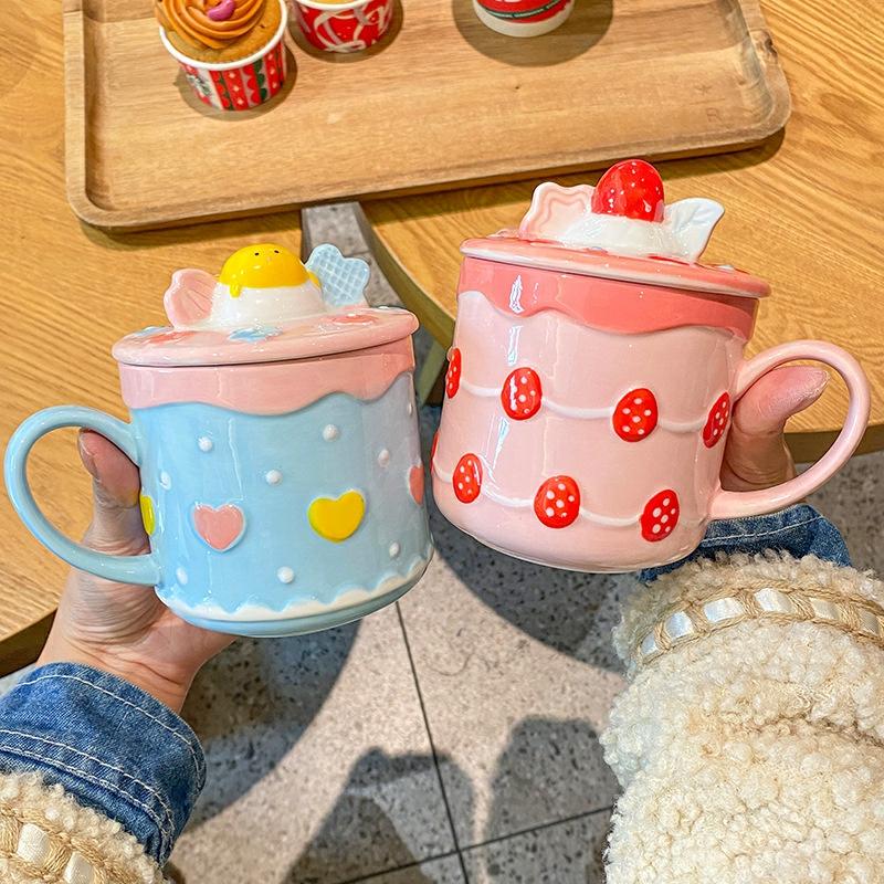 Kawaii Strawberry Cake Ceramic Cup – Limited Edition  |  Bottles