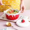 Kawaii Strawberry Ceramic Ramen Bowl – Special Edition  |  Bottles