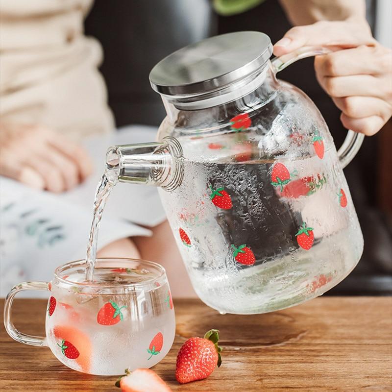 Kawaii Strawberry Glass Tea Pot – Limited Edition  |  Bottles