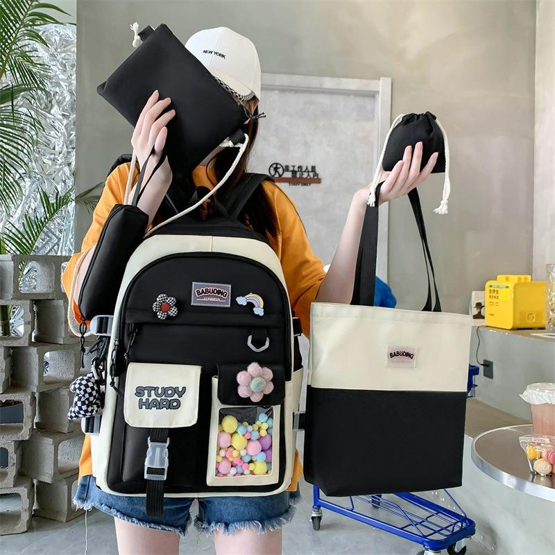 Kawaii Study Harajuku Backpack Set (5Pcs) – Limited Edition  |  Bags