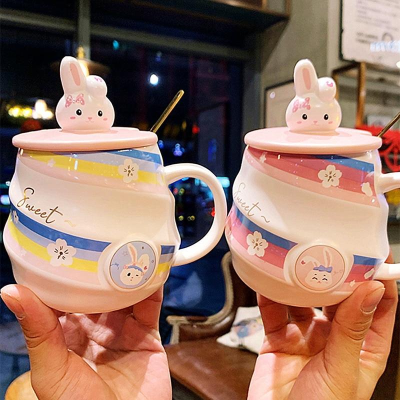 Kawaii Sweet Bunny Rabbit Ceramic Mug  |  Bottles