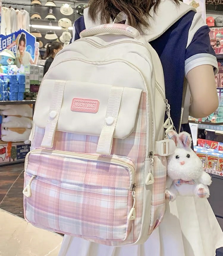 Kawaii Therapy Harajuku Style Pastel Grid Backpack  |  Bags