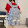 Kawaii Therapy Harajuku Style Pastel Grid Backpack  |  Bags