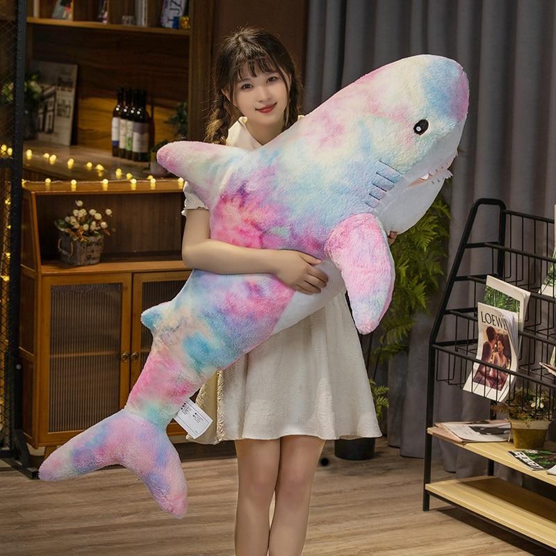 Kawaii Therapy Rainbow Shark Plush (110Cm) – Jumbo Edition  |  Cute Stuffed Animals