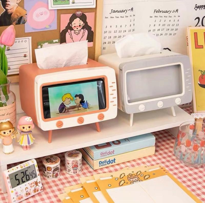 Kawaii Tv Tissue Box Phone Holder – Limited Edition  |  Tissue Box