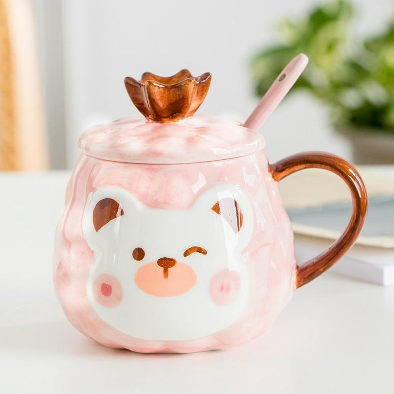 Kawaii Animal Bear Ceramic Cup (450Ml)  |  Bottles