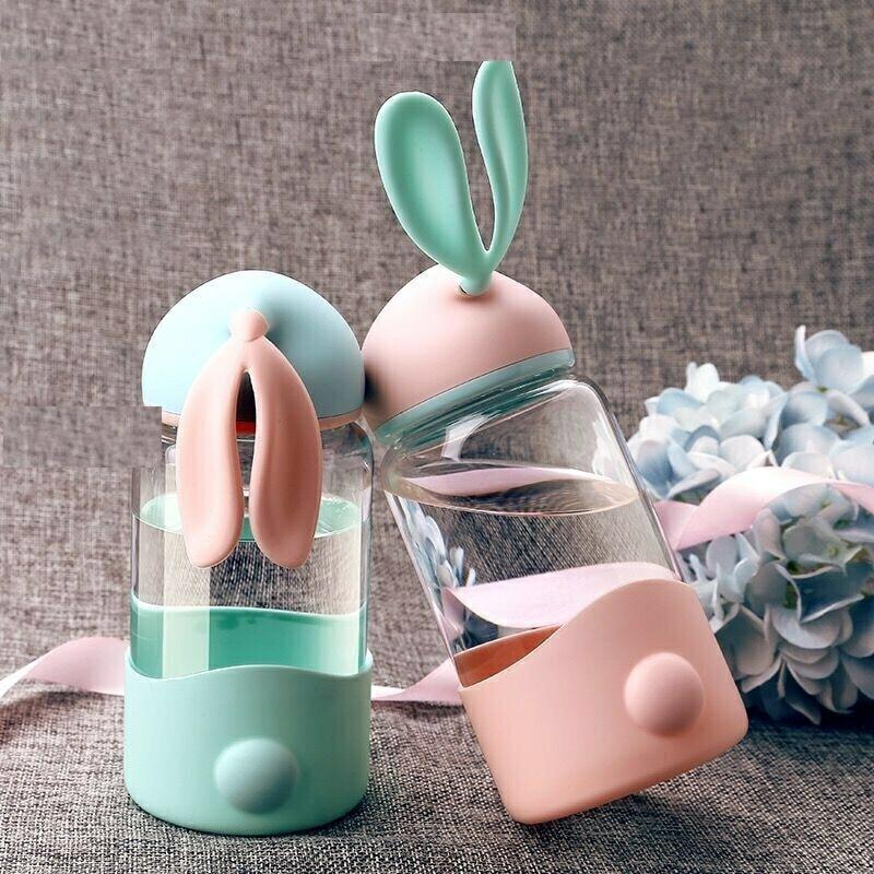 Kawaii Bunny Ears Glass Bottle (340Ml)  |  Bottles