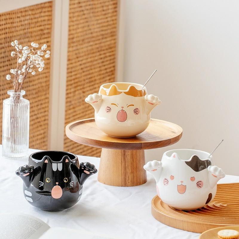 Kawaii Cat Paw Ceramic Coffee Cup – Limited Edition  |  Bottles