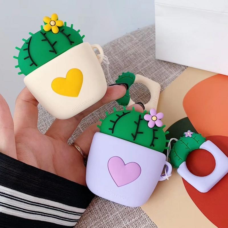 Kawaii Cactus Earphone Protective Case  |  Earphone Case