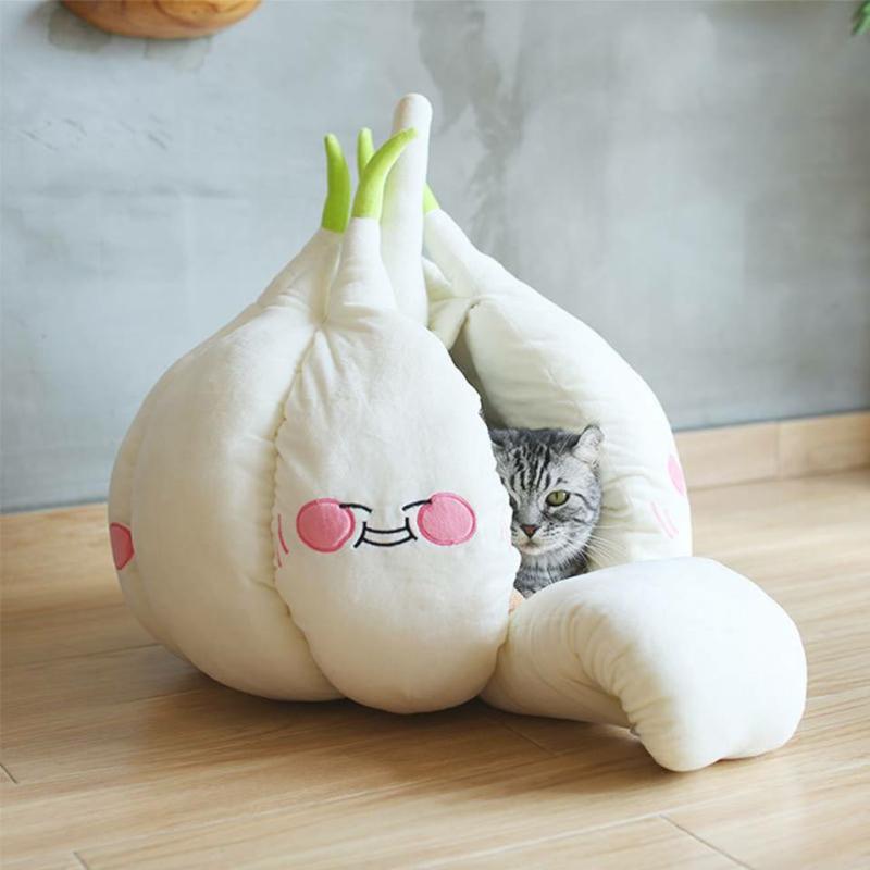 Kawaii Cozy Garlic Cat House – Special Edition  |  Cat House