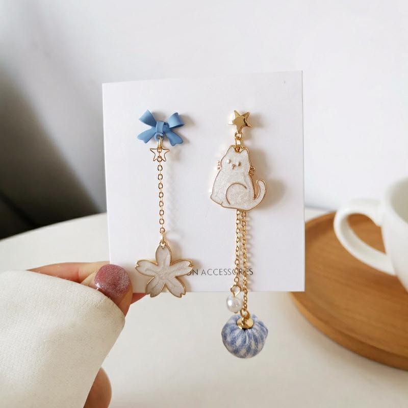 Kawaii Sakura Cat Flower Earrings – Limited Edition  |  Earrings